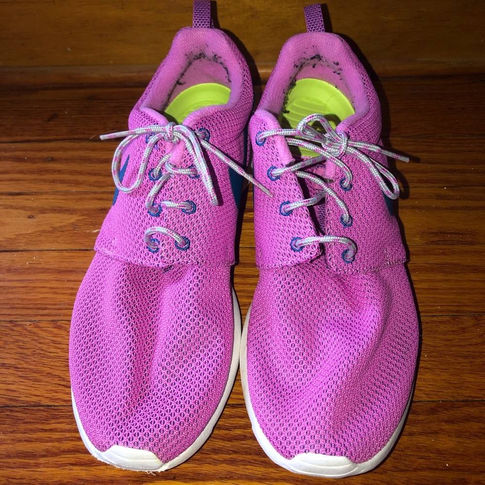Pink and Blue Nike Sneakers